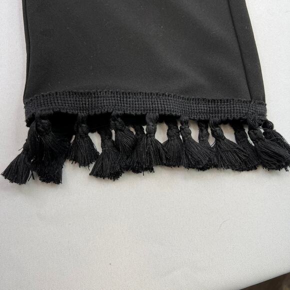 💥Josh & Arielle Black Crop Pants with Tassel Trim Women's size 8 - Picture 3 of 9